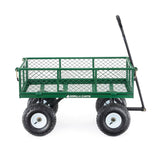 Carro de jardín de acero GOR400-COM con lados extraíbles, 400 libras. Capacidad, color verde Gorilla Carts -