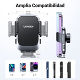 ▶ Soporte Celular Automóvil, Base Porta Móvil Auto Giratorio 360° con Gancho Metálico y Botón de Liberación, Uso con Una Sola Mano para iPhone 16 15 14 13 Pro MAX, Galaxy S24 S23 S22 Ultra