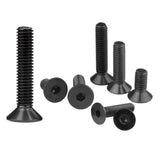 🔩 M6-1 tornillos de cabeza plana de 30 mm, acero de aleación de grado 10.9, DIN 7991, unidad de enchufe Allen, acabado de óxido negro, rosca de máquina, pernos avellanados, cantidad de rosca completa 60