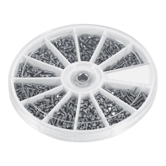 🔩 TOPINCN Juego de 600 Tornillos Pequeños (12 Tipos de Mini Tornillos, Tuercas Surtidas, M1, M1,2, M1,4, M1,6)