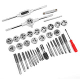 ▶ Juego de machos y matrices de 40 piezas Juego de machos y matrices maestro Juego de herramientas manuales de rosca de rosca de acero de aleación de alta dureza, Juego De Machuelos Y Tarrajas