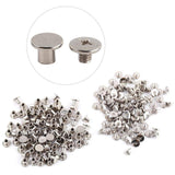 100 Unids Remaches de Cuero de Plata Chicago Encuadernación Tornillos Kit de Surtido para Scrapbook Álbumes de Fotos Reparación de Cuero M5x6mm