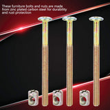 🔩 Kit de Tuercas de Pernos M6,10 Piezas Pernos para Muebles de Acero Al Carbono,Juego de Tuercas y Tornillos Hexagonales, Tornillos de Acero Al Carbono Galvanizado y Sujetador