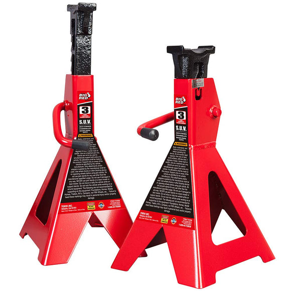 BIG RED  Torin - Soportes para Gatos de Acero (Compatible con: SUV y Camiones de Altura extendida): 3 toneladas (6 Libras) de Capacidad, Rojo, 1 par
