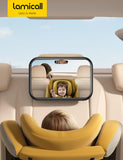 ▶ Espejo para Bebe Auto -[2025 Seguro Gancho Triangular] 100% Acrílico Irrompible, Rotación de 360° y Visión Clara y Amplia, para Bebé Mirando Hacia Atrás, Espejo Retrovisor para Auto Bebe