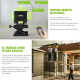 Nivel Láser Autonivelante Verde, 16 líneas 4D Nivelador Láser, Nivel Láser de Línea Verde Cruzada, Niveles láser 360 grado con Control Remoto