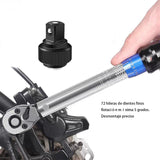 SPOWAY 16 Piezas Juego Vaso con Extensión,Llave Dinamométrica De 72 Dientes Ajustable De Doble Dirección Con Hebilla Para Mantenimiento De Bicicletas, Motocicletas Y Aut