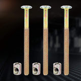 🔩 Kit de Tuercas de Pernos M6,10 Piezas Pernos para Muebles de Acero Al Carbono,Juego de Tuercas y Tornillos Hexagonales, Tornillos de Acero Al Carbono Galvanizado y Sujetador