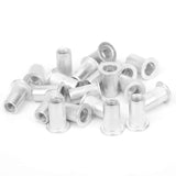 Tuercas remachables, 100 piezas Kit surtido de tuercas remachadas ciegas, tuercas remachables de aluminio M5, inserto roscado de cabeza plana,Tuerca