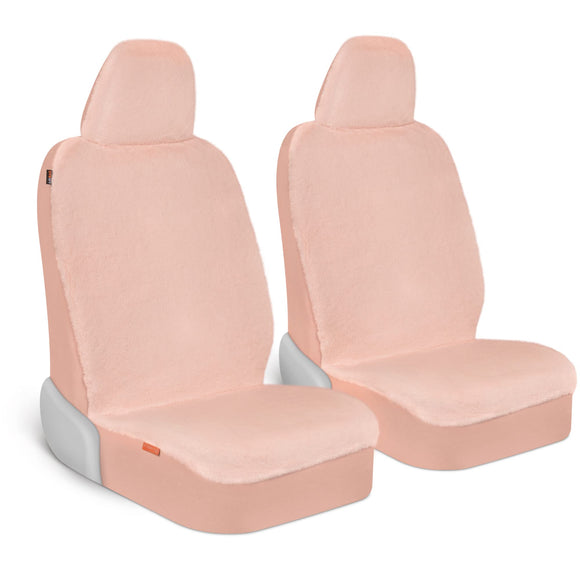▶ Cubierta Suave de Piel de Oveja Rosa Rosa, Cubiertas de Asiento Delantero de Piel sintética de 2 Paquetes para Autos con Toque Suave y Lujoso, Lindas Cubiertas Interiores automotrices para Camiones