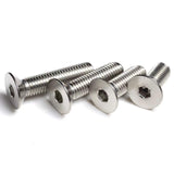 50 tornillos de cabeza plana M3-0,5 x 8 mm, acero inoxidable 18-8 (304), acabado brillante, llave Allen, tornillos de máquina hexagonales interiores