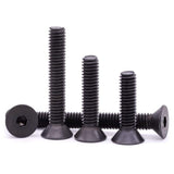 M5 x 20 mm (50 piezas) Tornillos de cabeza avellanada planos, acero de aleación de grado 10.9, óxido negro, unidad de enchufe hexagonal Allen, rosca completa, rosca gruesa UNC