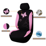 ▶ Juego de fundas universal para asiento de coche con mariposa, para mujer, butaca trasera dividida, con color (2 fundas delanteras, rosa, encaje)