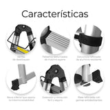 ▶ Escalera Telescópica Plegable, Escalera de Tijera Altura Ajustable con Escalones, Aluminio Reforzado y Duradero, Soporta hasta 150KG, Modelo Retráctil de Mayor Estabilidad (5 Metros)