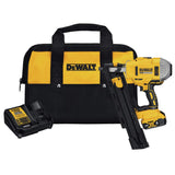▶ DEWALT Kit de clavadora de encuadre de 20 V MAX*, 21 grados, con estructura de plástico