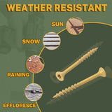🔩 LIONMAX - Tornillos de cubierta de 3 pulgadas, tornillos de madera #10 x 3 pulgadas, 300 unidades, resistentes a la corrosión, revestimiento de epoxi exterior, tornillos de cubierta para exteriores,