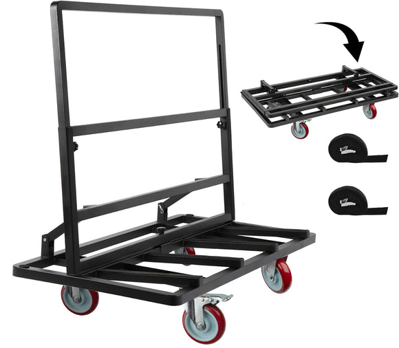 Carrito plegable para paneles de yeso, con ruedas giratorias de 5 pulgadas, 44.5 x 22 x 40 pulgadas, carro de madera contrachapada con capacidad de carga de 2000 libras, carro de camión de