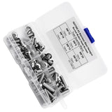 Cabeza Zócalo Tapa Tornillos,60pcs M6 Botón de acero inoxidable Botón Heavy tornillos Tornillos Accesorios con caja de plástico