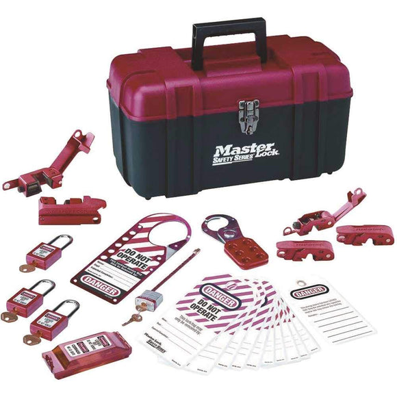 Master lock bloqueo tagout Kit, Kit de bloqueo eléctrico con Termoplástico seguridad candados, 145e410ka