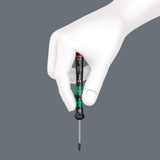 Wera Kraftform Micro electrónica Juego de destornilladores y estante, 6 piezas, Ranurardo/Phillips, Slotted: 2.5x80mm, 3x80mm, 3.5x80mm, 4x80mm. Phillips: 0x60mm, 1x80mm
