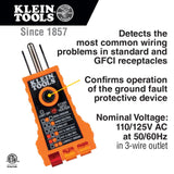 Klein Tools  Kit de probador eléctrico con bolígrafo de prueba de bajo voltaje sin contacto, probador de receptáculos GFCI, de 50 a 1000 V CA y CA, 2 piezas