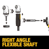 Adaptador de taladro de ángulo recto, FlexTorq, sistema 4 en 1, eje flexible compacto, recto, 30 cm DEWALT