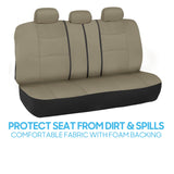 ▶ Juego Completo de Fundas para Asiento de Auto, en Color Beige, Fundas para Asiento de Banco Dividido Delantero y Trasero, fácil de Instalar, para automóviles, Camiones, Furgonetas, SUV.