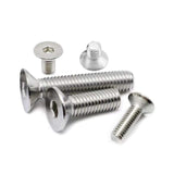 50 tornillos de cabeza plana M3-0,5 x 8 mm, acero inoxidable 18-8 (304), acabado brillante, llave Allen, tornillos de máquina hexagonales interiores