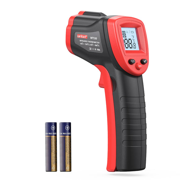 Termómetro Infrarrojo, Pistola Digital de Temperatura Láser de Superficie sin Contacto, para Cocina Frigorífico Congelador Cocinar Alimentos Carne -50℃ to 530℃ (No para humanos)