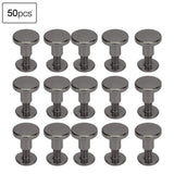 🔩 Juego De 50 Remaches De Cuero, Remaches De Encuadernación, Tornillos De Cabeza Plana De Cobre Puro, Remaches Para Uñas, Remaches De Cuero, Herramientas De Ajuste De 8 Mm (Color De La Pistola)