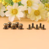 🔩 20 Unids Clavo Remache, Bronce Botón de Cabeza Redonda Tornillos de Botón DIY Accesorios de Artesanía de Cuero para el Cinturón Bolso Monedero, 8x6mm