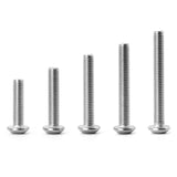 ▶ Tornillos de cabeza de botón M6 x 20 mm, 25 mm, 30 mm, 35 mm, 40 mm, tornillos de cabeza de botón 304, tornillos métricos Allen hexagonales, totalmente roscados a máquina, kit surtido de 50 unidades