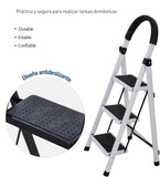 ▶ Escalera Plegable De 3 Peldaños, Aluminio, Escalera de Tijera para Interior y Exterior, Portátil Multifuncional