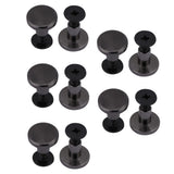🔩 FTVOGUE 20 Unids/Set Postes de Tornillo Plano de LatóN Cabeza del Remache Remaches Cabeza del Perno Prisionero para El Equipaje de Cuero Craft Nail Rivet Negro(8mm)