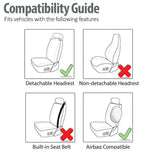 ▶ Juego de Cojines de Asiento de Piel sintética, Fundas de Asiento de Coche para Asiento de Respaldo bajo, Ajuste Universal, Compatible con airbag para SUV, sedán, Color Negro sólido