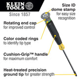 Klein Tools 85617 - Juego de destornilladores de precisión, ranurados, Phillips, TORX, asas de agarre cojín, ideales para bloques de terminales, electrónica