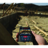 BOSCH GLM400C Blaze Medida láser conectada al aire última intervensión con visor, incluye 3 baterías AA, correa de mano y bolsa