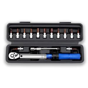 SPOWAY 16 Piezas Juego Vaso con Extensión,Llave Dinamométrica De 72 Dientes Ajustable De Doble Dirección Con Hebilla Para Mantenimiento De Bicicletas, Motocicletas Y Aut
