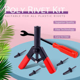 ▶ Juego de 41 pistolas de remache de polietileno con 1 herramienta de extracción de remaches, herramienta de remache de polietileno para todos los remaches de plástico, seguro para extracción