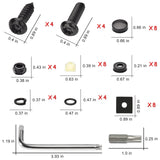 🔩 Kit de tornillos para placa de matrícula antirrobo negro, tornillos a prueba de manipulaciones, pernos para matrícula de coche, accesorios de montaje de placa de acero inoxidable 304, tornillos de 1/4 pulgadas con tapas de rosca cromadas