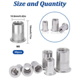weideer - Tuercas de remache M8, 304 tuercas de remache de acero inoxidable con cabeza plana