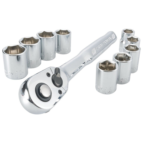 ▶ CRAFTSMAN  Juego de herramientas mecánicas, juego de llaves de zócalo, 3/8 pulgadas