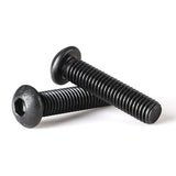 M8-Tornillos de cabeza de botón de 1,25 x 65 mm, tornillos de cabeza de botón, accionamiento de enchufe Allen métrico, acabado de óxido negro, acero de aleación de grado 10,9, completamente roscado, cantidad 10