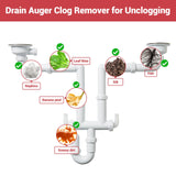 ▶ Drenaje eléctrico Sinfín de , serpientes de fontanería de 25 pies, removedor de zuecos de drenaje de serpiente para desatascar inodoro, alcantarillado, baño, tubos de drenaje de fregadero (baterías
