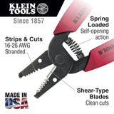 ▶ KLEIN TOOLS Pelacables / Cortadora de Cable de 16 - 26 AWG cable Klein Tools