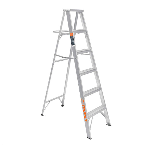 Escalera de tijera, aluminio, tipo ll, 5 escalones
