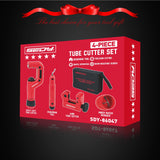 ▶ Cortador de tubos resistente de 3/16"-2" OD, mini cortador de tubos de 1/8"-7/8", herramienta de desbarbado - para tubos de cobre, aluminio, PVC - Herramientas de corte y