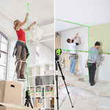 Nivel láser de línea cruzada con 2 puntos de plomo-Huepar 8211G profesional de haz láser verde ángulo de ventilador de 130 ° seleccionable, líneas verticales y horizontales, nivel láser de alineación autonivelante multiusos