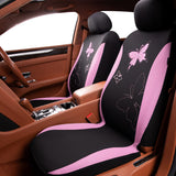 ▶ Juego de fundas universal para asiento de coche con mariposa, para mujer, butaca trasera dividida, con color (2 fundas delanteras, rosa, encaje)