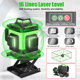 Nivel Laser, Laser Nivelador multifuncional de 16 líneas, Nivel 3°, herramienta de nivelación de batería de litio recargable